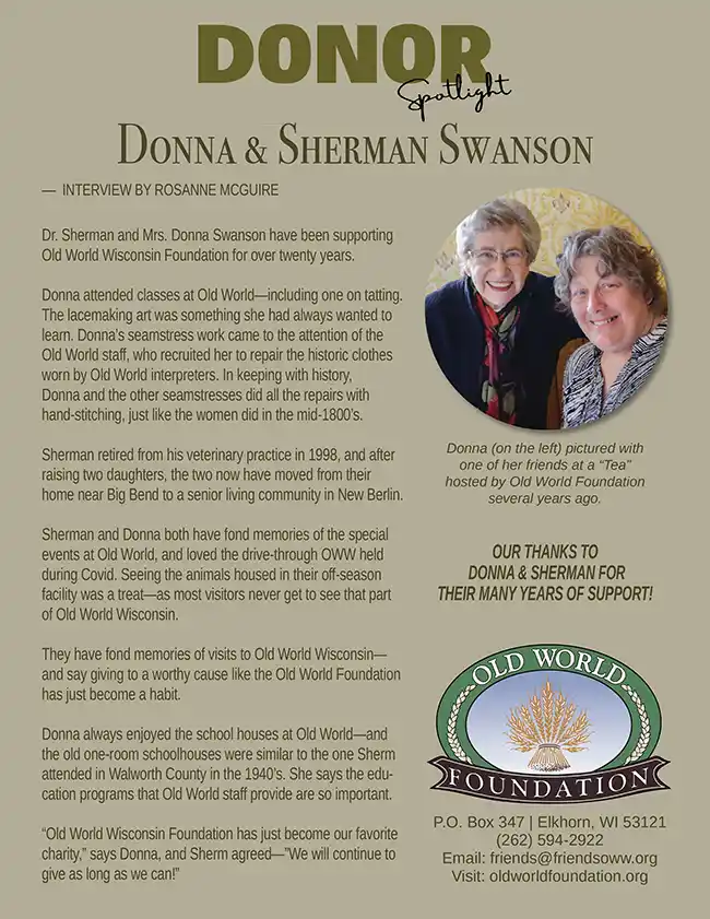 Donor Spotlight - Donna & Sherman Swanson
